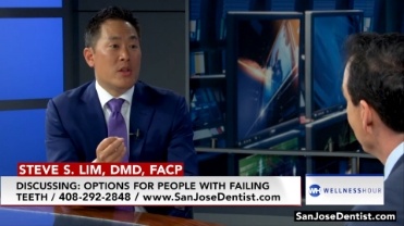 Doctor Lim on the news with the caption Discussing Options for People with Failing Teeth