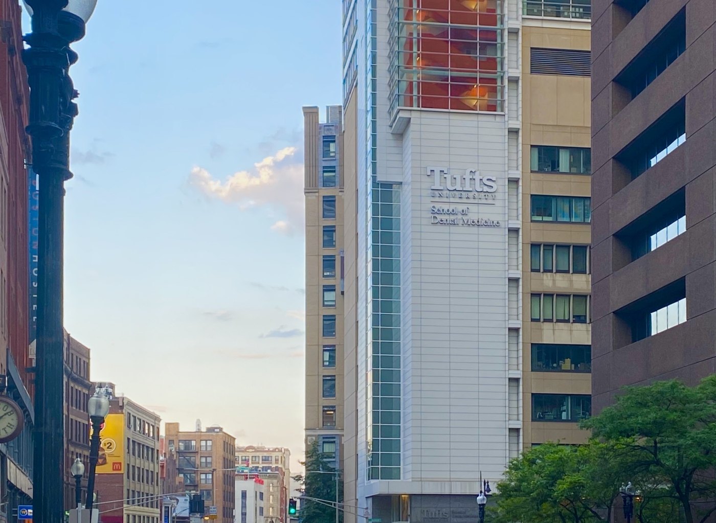 Exterior of building at Tufts University School of Dental Medicine